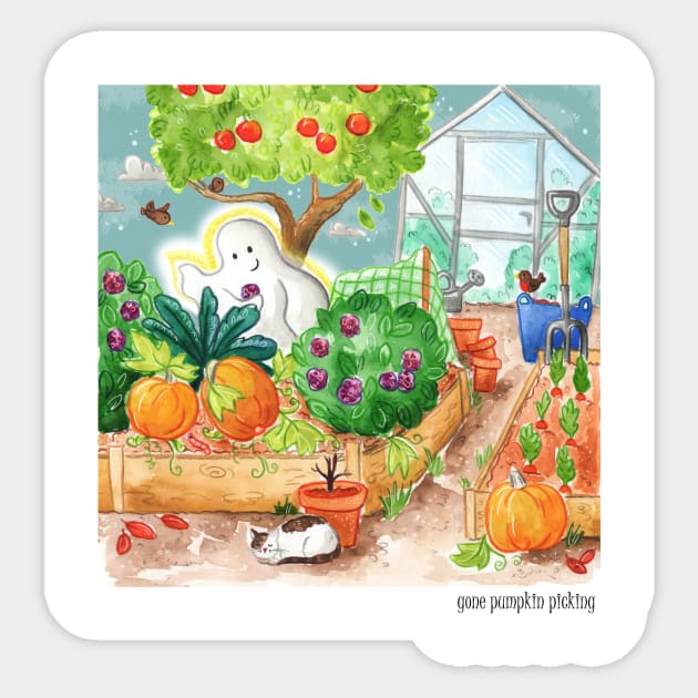 Gone Pumpkin Picking Sticker by Vicky Kuhn Illustration
